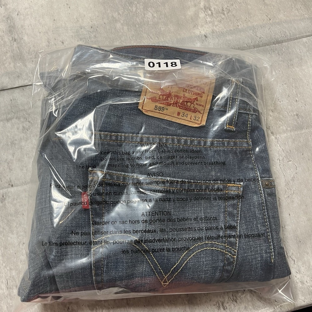 Vintage Levis 559 Jeans Mens Blue Relaxed Straight Baggy 34x32 Tag Y2K - Picture 14 of 14